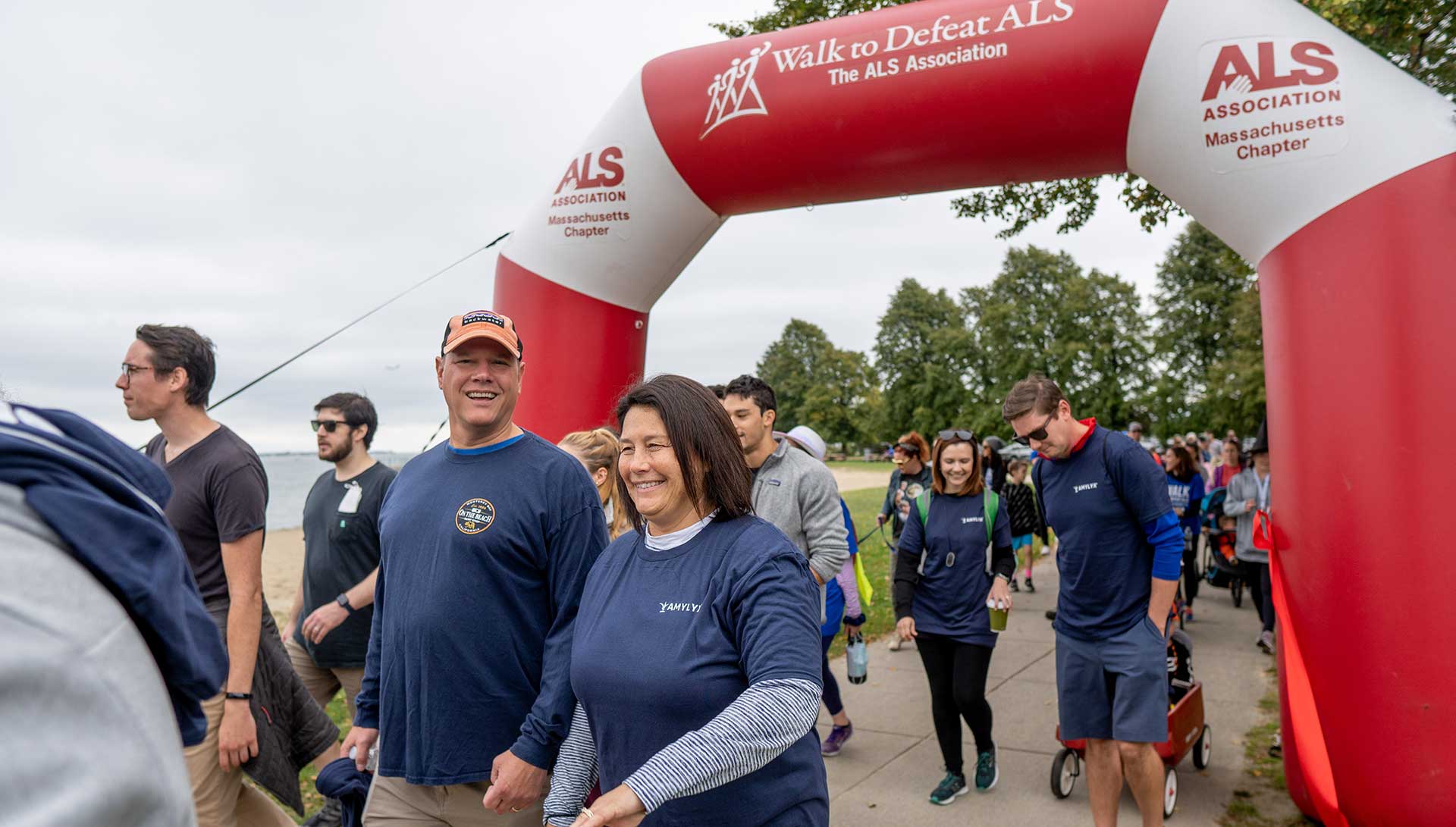 Amylyx employees completing an ALS walk together