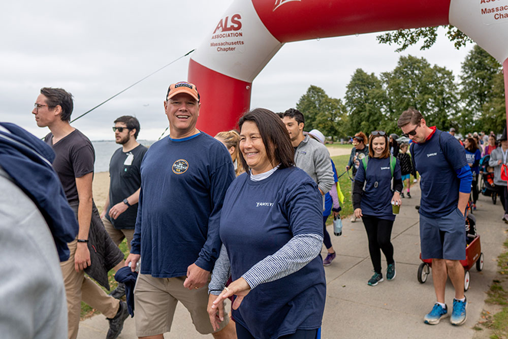 Amylyx employees completing an ALS walk together